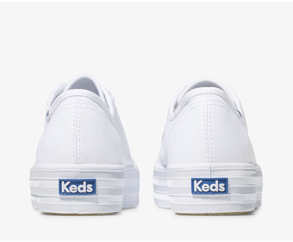 Womens Keds Sneakers - Triple Kick - White - 9825-XTHGO